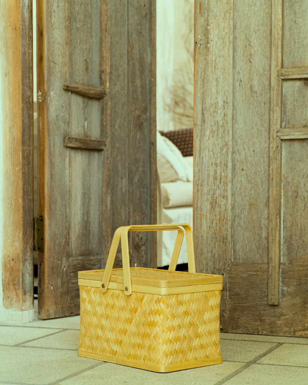 Artisan bamboo basket from Indonesia