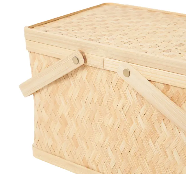 basket from natural fiber bamboo